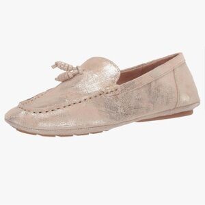 Corso Como Birgitta Leather Driving Loafer Casual Career Gold NWOT Size 7.5